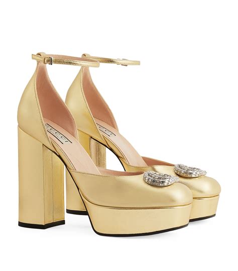 gucci peep toe platform heels|Women's platform pump with Double G .